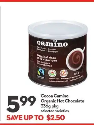 Longo's Cocoa camino organic hot chocolate offer