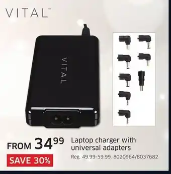 The Source Vital laptop charger with universal adapters offer