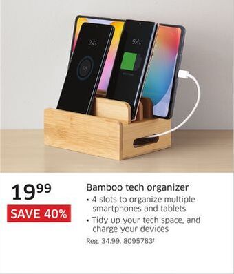 The Source Bamboo tech organizer offer
