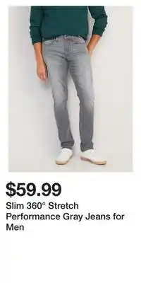 Old Navy Slim 360° stretch performance gray jeans for men offer