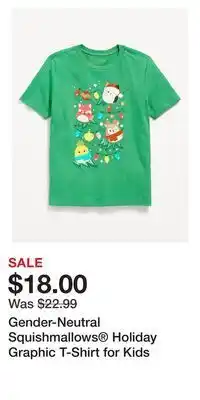 Old Navy Gender-neutral squishmallows® holiday graphic t-shirt for kids offer
