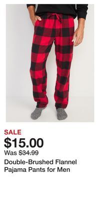 Old Navy Double-brushed flannel pajama pants for men offer