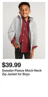 Old Navy Sweater-fleece mock-neck zip jacket for boys offer