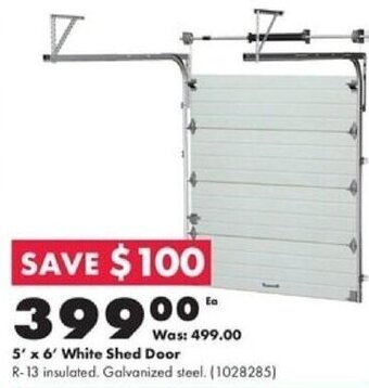 Kent 5' x 6' white Shed Door offer