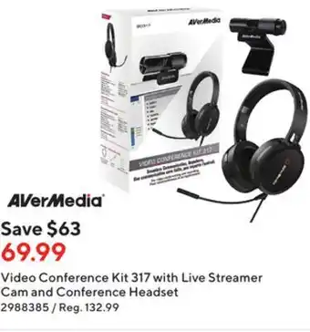 Staples Avermedia video conferencing kit 317 with live streamer cam and conference headset offer