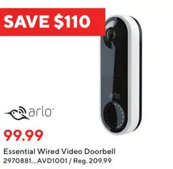 Staples Arlo essential wired video doorbell offer