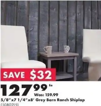 Kent 5/8" x 7 1/4" x 8' Grey Barn Ranch Shiplap offer