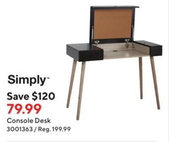 Staples Simply console desk offer