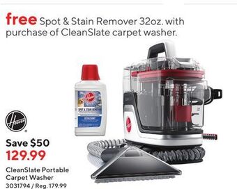 Staples Hoover cleanslate portable carpet washer offer