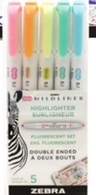 Staples Zebra mildliner highlighters offer