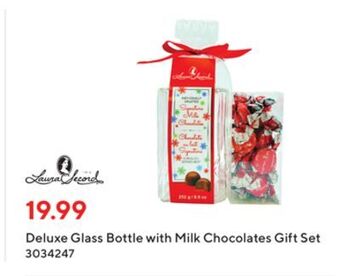 Staples Laura secord deluxe glass bottle with milk chocolates gift set offer
