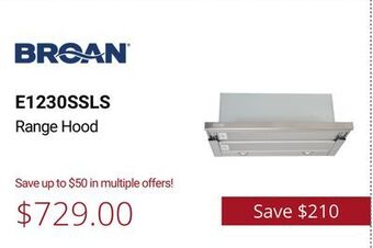 Canadian Appliance Source Broan range hood offer