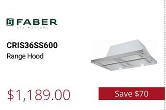 Canadian Appliance Source Faber range hood offer