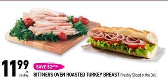 Coppa's Fresh Market 11119999/lb 26.43/kg save $200/lb bittners oven roasted turkey breast freshly sliced at the deli offer