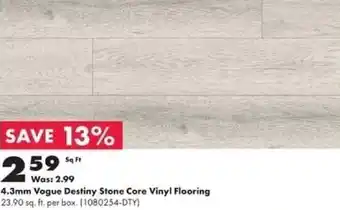 4.3mm Vogue Destiny Stone Core Vinyl Flooring