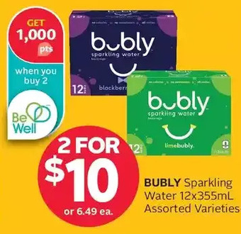 Rexall Bubly sparkling water offer