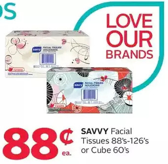 Rexall Savvy facial tissues or cube offer