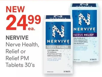 Nervive nerve health, relief or relief pm tablets