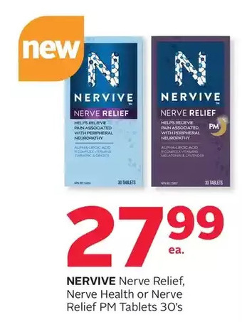 Rexall Nervive nerve relief, nerve health or nerve relief pm tablets offer