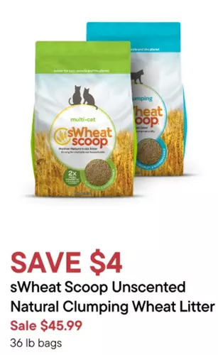 Petvalu Swheat scoop unscented natural clumping wheat litter offer
