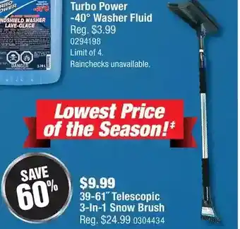 PartSource 39-61" telescopic 3-in-1 snow brush offer