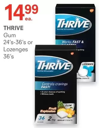 IDA Pharmacy Thrive gum or lozenges offer