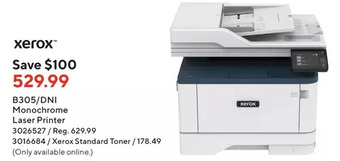 Staples Xerox b305/dni monochrome laser printer | xerox standard toner offer