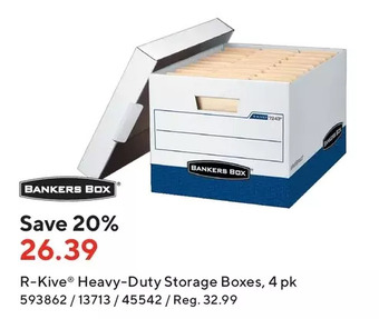 Staples Bankers box r-kive heavy-duty storage boxes offer