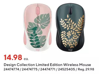 Staples Logitech design collection limited edition wireless mouse offer