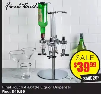 Kitchen Stuff Plus Final touch 4-bottle liquor dispenser offer