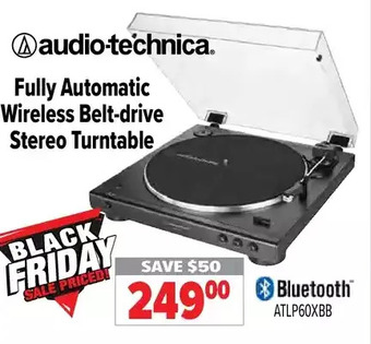 2001 Audio Video Audio-technica fully automatic wireless belt-drive stereo turntable offer