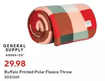 Staples General supply buffalo printed polar fleece throw offer