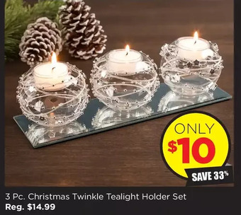 Kitchen Stuff Plus 3 pc. christmas twinkle tealight holder set offer