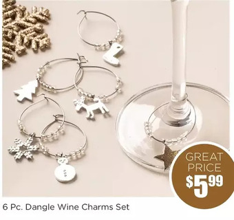 Kitchen Stuff Plus 6 pc. dangle wine charms set offer