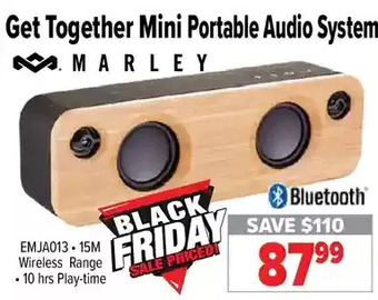 2001 Audio Video Marley mini portable audio system offer