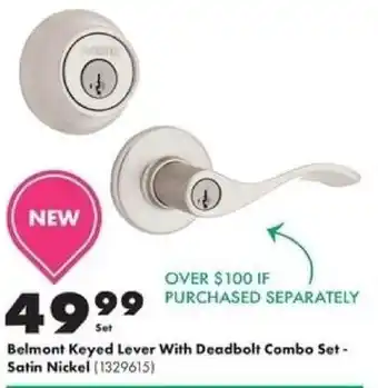 Kent Belmont Keyed Lever With Deadbolt Combo set Satin Nickel offer