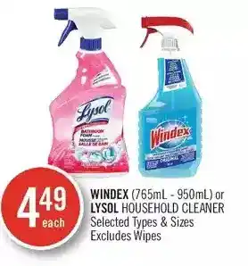 Shoppers Drug Mart Windex or lysol household cleaners offer