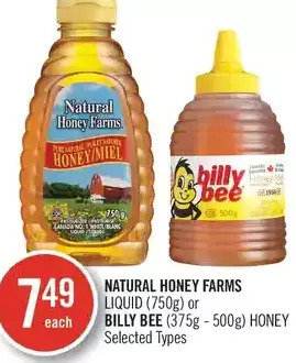 Shoppers Drug Mart Natural honey farms liquid or billy bee honey offer