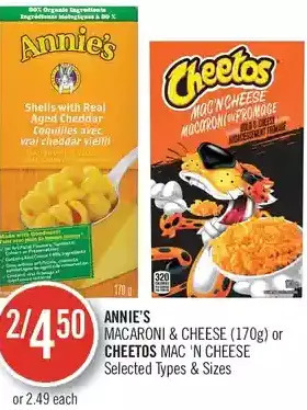 Shoppers Drug Mart Annie's macaroni & cheese or cheetos mac 'n cheese offer