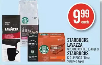 Shoppers Drug Mart Starbucks lavazza ground coffee or starbucks k-cup pods offer