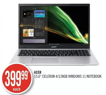 Shoppers Drug Mart Acer 15.6" celeron 4/128gb windows 11 notebook offer