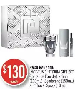 Shoppers Drug Mart Paco rabanne invictus platinum gift set offer