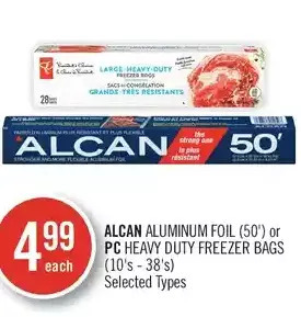 Shoppers Drug Mart Alcan aluminum foil or pc heavy duty freezer bags offer