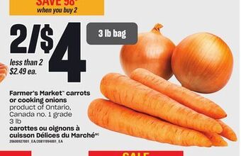 Independent City Market Farmer's market™ carrots or cooking onions, 3 lb offer