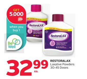 Rexall Restoralax laxative powders 30-45 doses offer