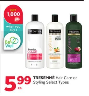 Rexall Tresemmé hair care or styling offer