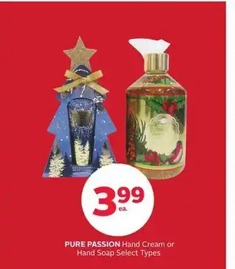 Rexall Pure passion hand cream or hand soap offer
