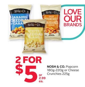 Rexall Nosh & co. popcorn 180g-220g or cheese crunchies 225g offer