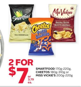 Rexall Smartfood 170g-220g, cheetos 180g-310g or miss vickie's 200g-220g offer