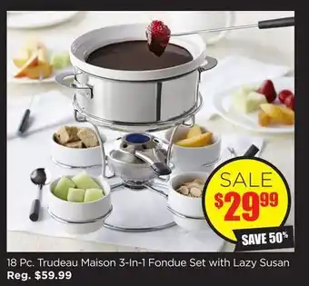 Kitchen Stuff Plus 18 pc. trudeau maison 3-in-1 fondue set with lazy susan offer